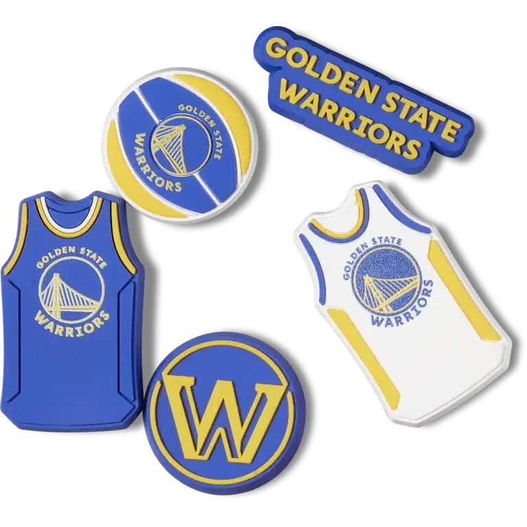 Przypinki Jibbitz™ NBA Golden State Warriors – zestaw 5 sztuk Przypinki Jibbitz™ NBA Golden State Warriors – zestaw 5 sztuk