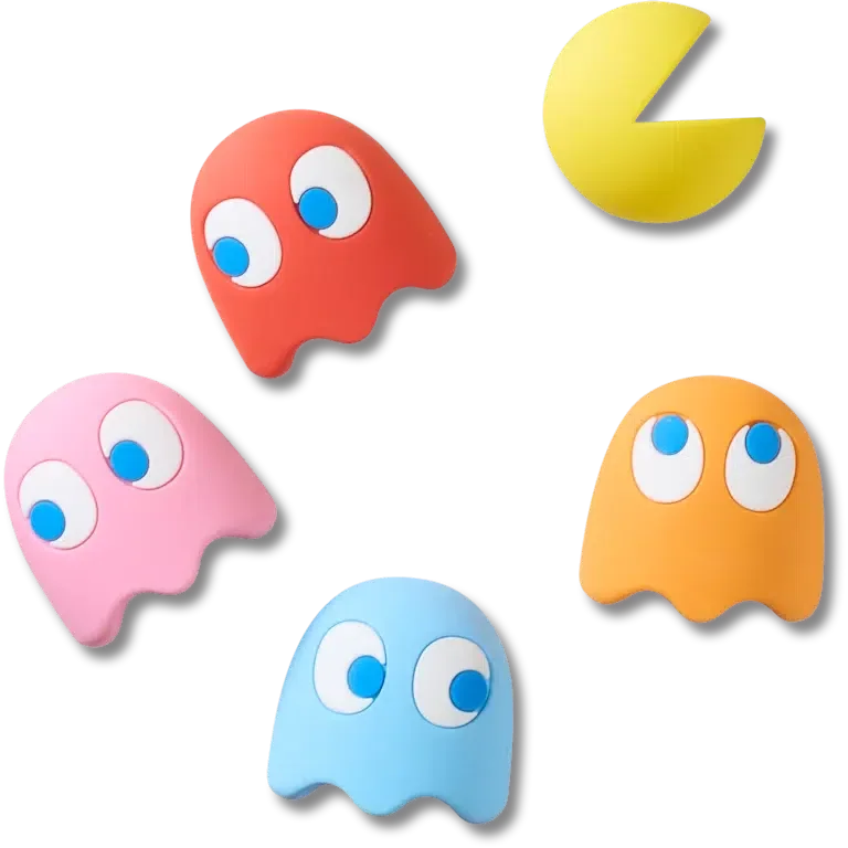 Przypinki Jibbitz™ Pacman II – zestaw 5 sztuk Przypinki Jibbitz™ Pacman II – zestaw 5 sztuk