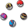 Przypinki Jibbitz™ „Poke Ball” – zestaw 5 sztuk