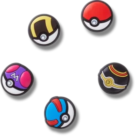 Przypinki Jibbitz™ „Poke Ball” – zestaw 5 sztuk