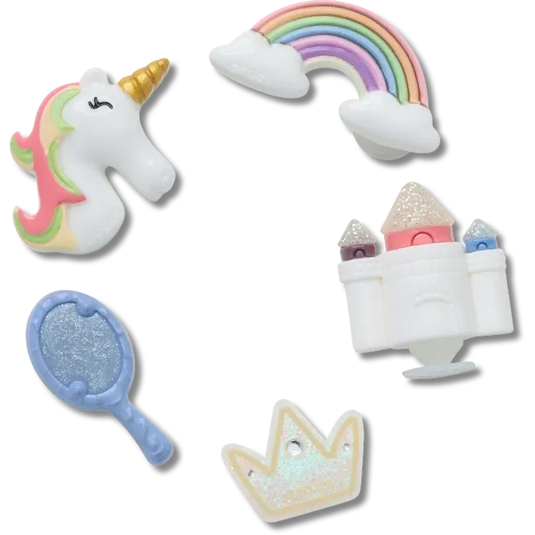 Przypinki Jibbitz „Pretty Princess” – zestaw 5 sztuk Przypinki Jibbitz „Pretty Princess” – zestaw 5 sztuk