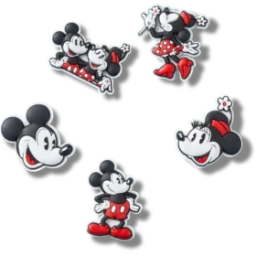 Przypinki Jibbitz z Mickey i Minnie (5 sztuk) z PVC