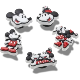 Przypinki Jibbitz z Mickey i Minnie (5 sztuk) z PVC
