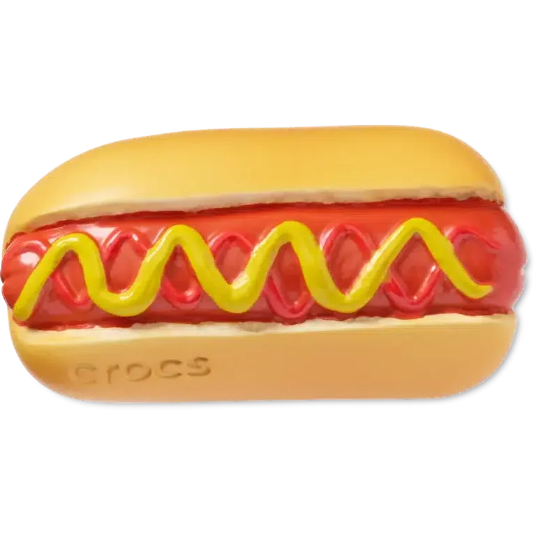 Przypinki Jibbitz™ z motywem hot doga w musztardzie Przypinki Jibbitz™ z motywem hot doga w musztardzie