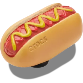 Przypinki Jibbitz™ z motywem hot doga w musztardzie