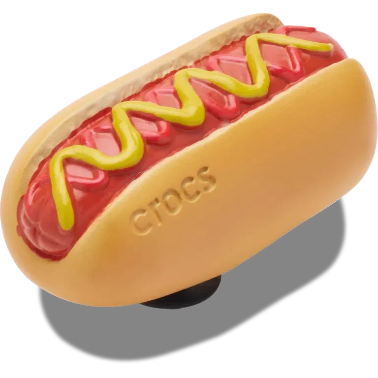 Przypinki Jibbitz™ z motywem hot doga w musztardzie Przypinki Jibbitz™ z motywem hot doga w musztardzie