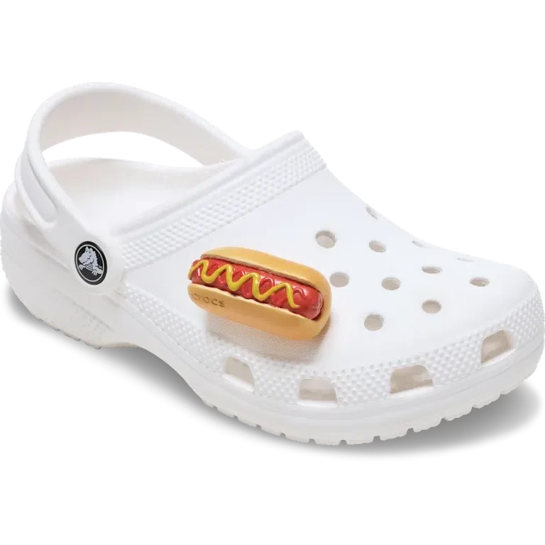 Przypinki Jibbitz™ z motywem hot doga w musztardzie Przypinki Jibbitz™ z motywem hot doga w musztardzie