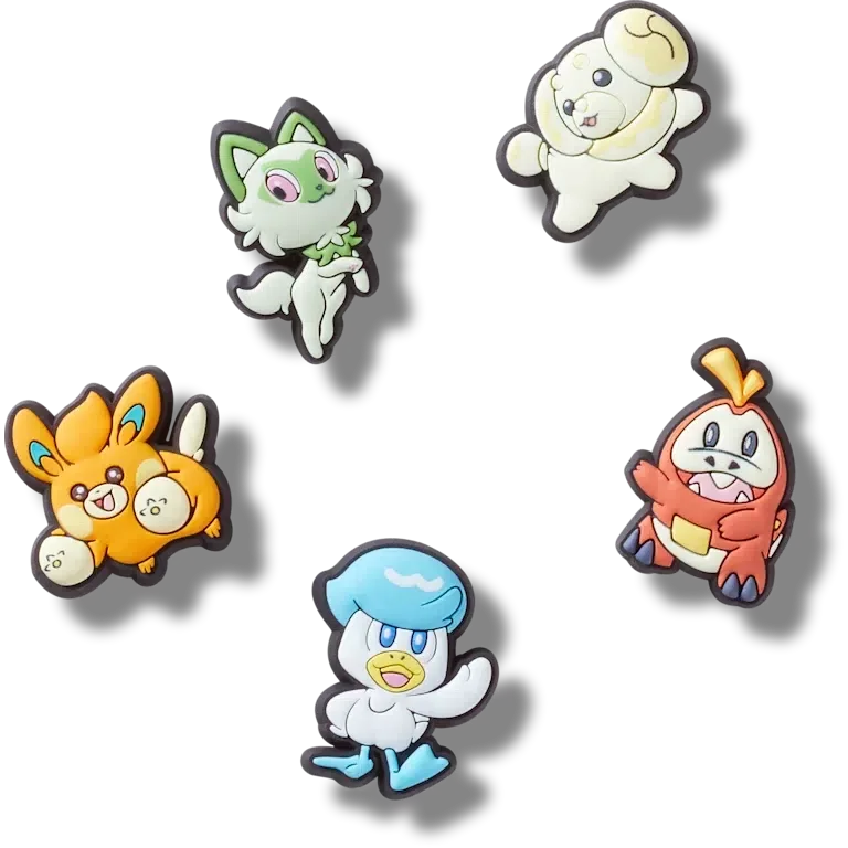 Przypinki Jibbitz™ z serii Pokémon Paldea – zestaw 5 sztuk Przypinki Jibbitz™ z serii Pokémon Paldea – zestaw 5 sztuk