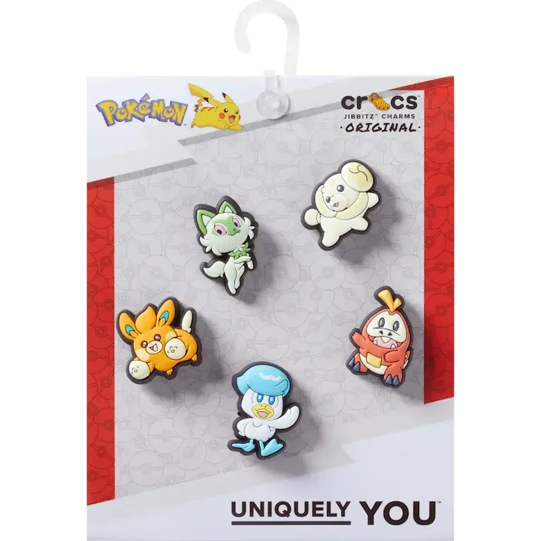 Przypinki Jibbitz™ z serii Pokémon Paldea – zestaw 5 sztuk Przypinki Jibbitz™ z serii Pokémon Paldea – zestaw 5 sztuk