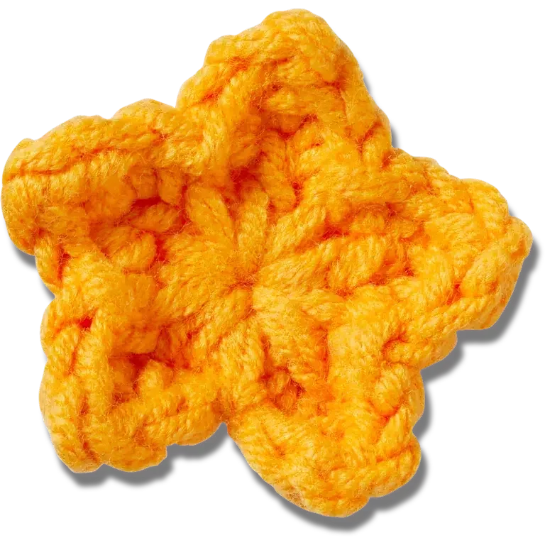 Ręcznie wykonane szydełkowe przypinki Jibbitz™ w kształcie pomarańczowej gwiazdy Ręcznie wykonane szydełkowe przypinki Jibbitz™ w kształcie pomarańczowej gwiazdy