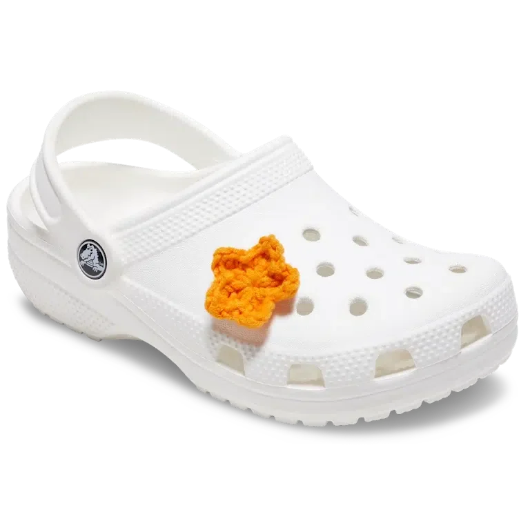 Ręcznie wykonane szydełkowe przypinki Jibbitz™ w kształcie pomarańczowej gwiazdy Ręcznie wykonane szydełkowe przypinki Jibbitz™ w kształcie pomarańczowej gwiazdy