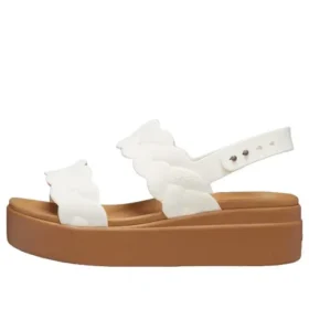 Sandały na koturnie Brooklyn Woven „White Brown”