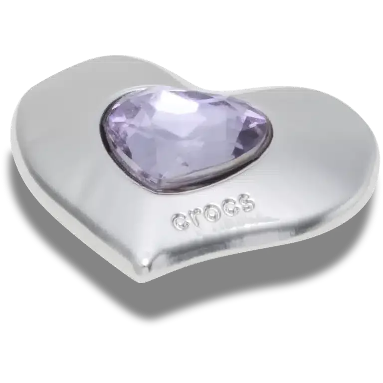 Srebrno-fioletowe przypinki Jibbitz™ Smt Gem Heart Srebrno-fioletowe przypinki Jibbitz™ Smt Gem Heart