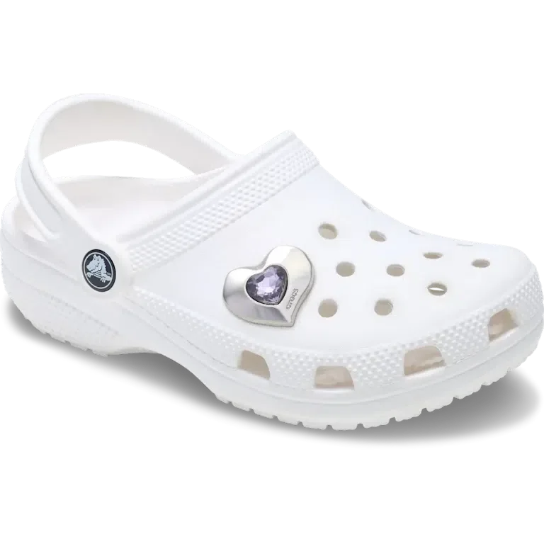 Srebrno-fioletowe przypinki Jibbitz™ Smt Gem Heart Srebrno-fioletowe przypinki Jibbitz™ Smt Gem Heart