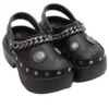 Stomp Clog „Black” z ozdobami