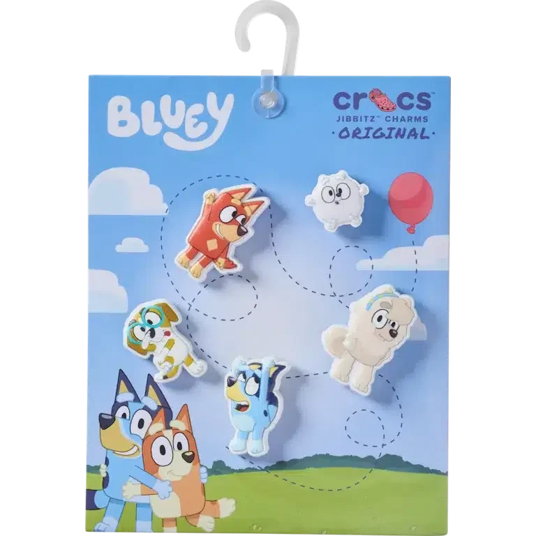 Zestaw 5 przypinek do butów Jibbitz™ z motywem Bluey Zestaw 5 przypinek do butów Jibbitz™ z motywem Bluey