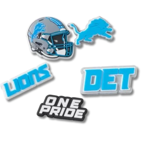 Zestaw 5 przypinek do butów Jibbitz z motywem Detroit Lions z ligi NFL