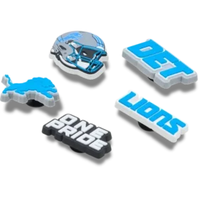 Zestaw 5 przypinek do butów Jibbitz z motywem Detroit Lions z ligi NFL