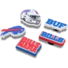 Zestaw 5 przypinek do butów Jibbitz z motywem drużyny NFL Buffalo Bills Zestaw 5 przypinek do butów Jibbitz z motywem drużyny NFL Buffalo Bills