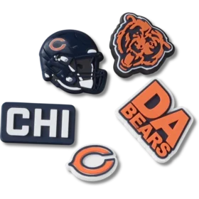 Zestaw 5 przypinek do butów Jibbitz z motywem drużyny NFL Chicago Bears