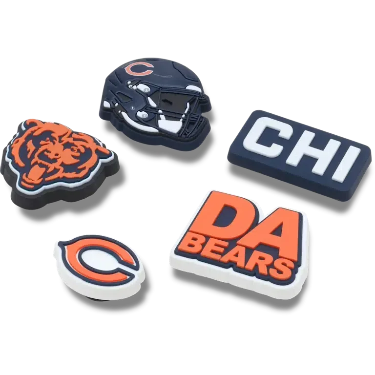 Zestaw 5 przypinek do butów Jibbitz z motywem drużyny NFL Chicago Bears Zestaw 5 przypinek do butów Jibbitz z motywem drużyny NFL Chicago Bears