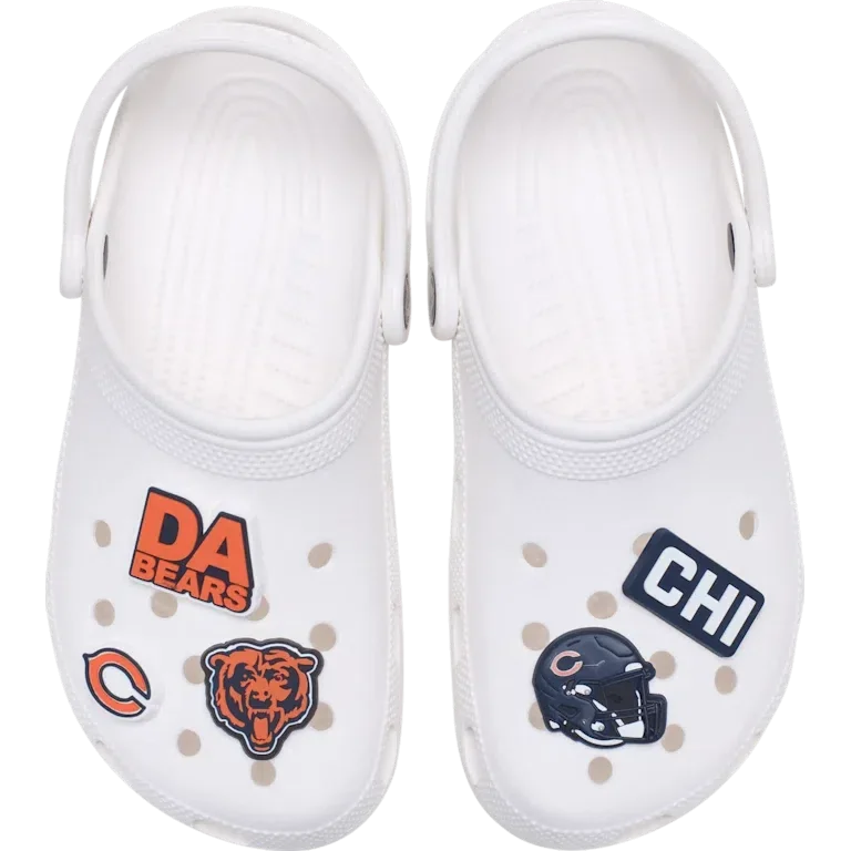 Zestaw 5 przypinek do butów Jibbitz z motywem drużyny NFL Chicago Bears Zestaw 5 przypinek do butów Jibbitz z motywem drużyny NFL Chicago Bears