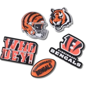 Zestaw 5 przypinek do butów Jibbitz™ z motywem drużyny NFL Cincinnati Bengals