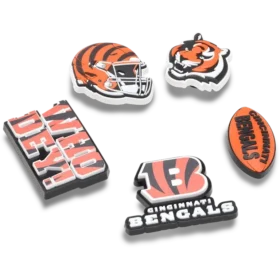 Zestaw 5 przypinek do butów Jibbitz™ z motywem drużyny NFL Cincinnati Bengals
