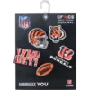 Zestaw 5 przypinek do butów Jibbitz™ z motywem drużyny NFL Cincinnati Bengals Zestaw 5 przypinek do butów Jibbitz™ z motywem drużyny NFL Cincinnati Bengals