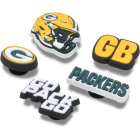 Zestaw 5 przypinek do butów Jibbitz z motywem drużyny NFL Green Bay Packers