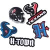 Zestaw 5 przypinek do butów Jibbitz z motywem drużyny NFL Houston Texans Zestaw 5 przypinek do butów Jibbitz z motywem drużyny NFL Houston Texans