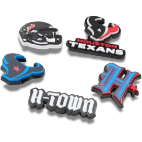 Zestaw 5 przypinek do butów Jibbitz z motywem drużyny NFL Houston Texans