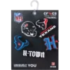 Zestaw 5 przypinek do butów Jibbitz z motywem drużyny NFL Houston Texans Zestaw 5 przypinek do butów Jibbitz z motywem drużyny NFL Houston Texans