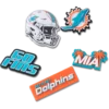 Zestaw 5 przypinek do butów Jibbitz z motywem drużyny NFL Miami Dolphins Zestaw 5 przypinek do butów Jibbitz z motywem drużyny NFL Miami Dolphins
