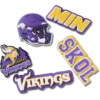 Zestaw 5 przypinek do butów Jibbitz z motywem drużyny NFL Minnesota Vikings Zestaw 5 przypinek do butów Jibbitz z motywem drużyny NFL Minnesota Vikings