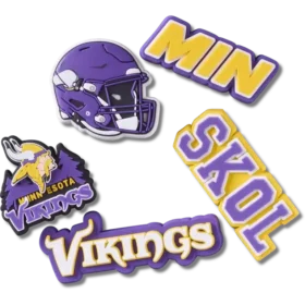 Zestaw 5 przypinek do butów Jibbitz z motywem drużyny NFL Minnesota Vikings