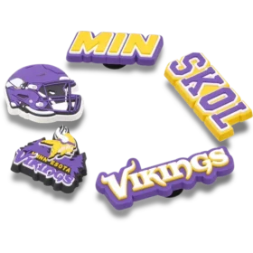 Zestaw 5 przypinek do butów Jibbitz z motywem drużyny NFL Minnesota Vikings