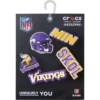 Zestaw 5 przypinek do butów Jibbitz z motywem drużyny NFL Minnesota Vikings Zestaw 5 przypinek do butów Jibbitz z motywem drużyny NFL Minnesota Vikings