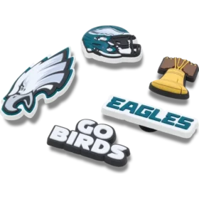 Zestaw 5 przypinek do butów Jibbitz z motywem drużyny NFL Philadelphia Eagles