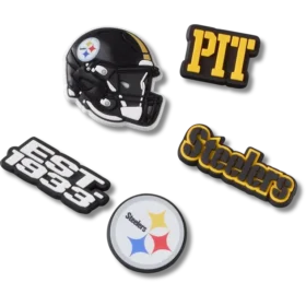 Zestaw 5 przypinek do butów Jibbitz z motywem drużyny NFL Pittsburgh Steelers