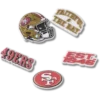 Zestaw 5 przypinek do butów Jibbitz z motywem drużyny NFL San Francisco 49ers Zestaw 5 przypinek do butów Jibbitz z motywem drużyny NFL San Francisco 49ers