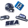 Zestaw 5 przypinek do butów Jibbitz z motywem drużyny NFL Seattle Seahawks Zestaw 5 przypinek do butów Jibbitz z motywem drużyny NFL Seattle Seahawks