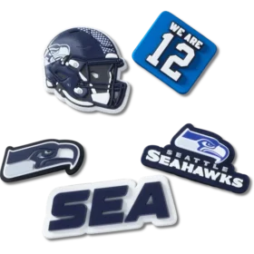 Zestaw 5 przypinek do butów Jibbitz z motywem drużyny NFL Seattle Seahawks
