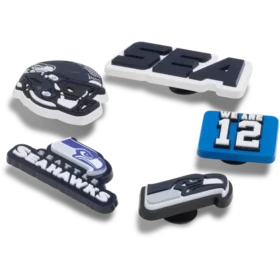 Zestaw 5 przypinek do butów Jibbitz z motywem drużyny NFL Seattle Seahawks