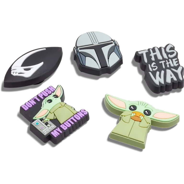 Zestaw 5 przypinek do butów Jibbitz™ z serialu „Mandalorian” Zestaw 5 przypinek do butów Jibbitz™ z serialu „Mandalorian”