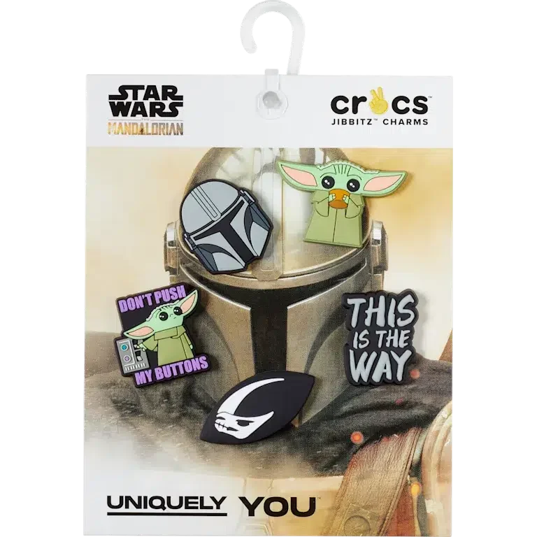 Zestaw 5 przypinek do butów Jibbitz™ z serialu „Mandalorian” Zestaw 5 przypinek do butów Jibbitz™ z serialu „Mandalorian”