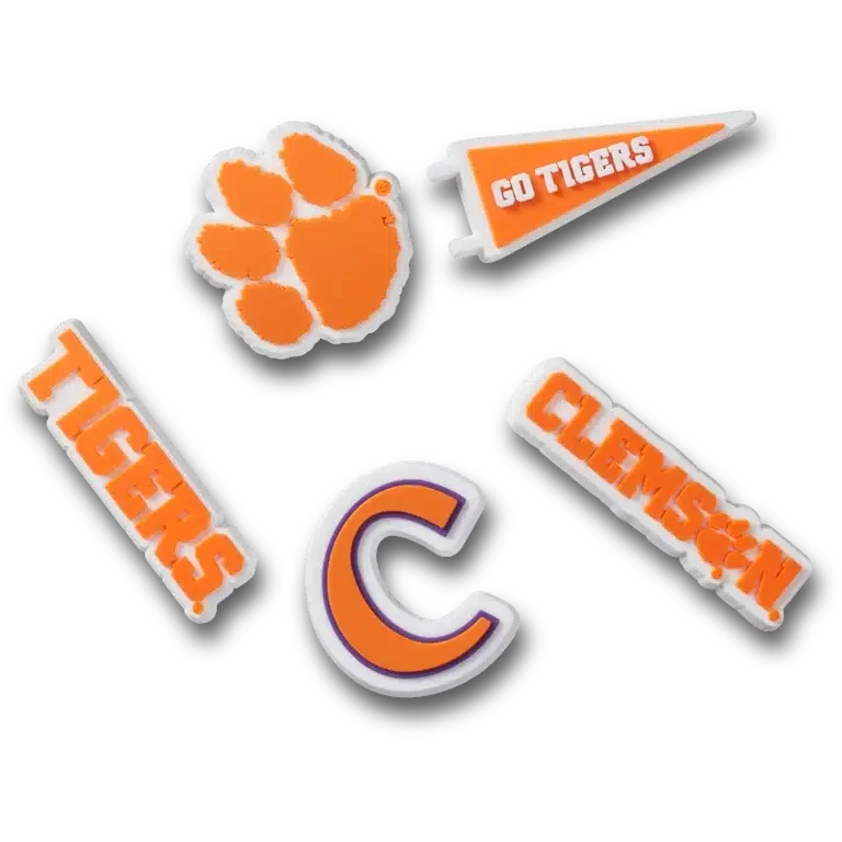 Zestaw 5 przypinek Jibbitz™ Clemson Univ Zestaw 5 przypinek Jibbitz™ Clemson Univ