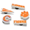 Zestaw 5 przypinek Jibbitz™ Clemson Univ Zestaw 5 przypinek Jibbitz™ Clemson Univ