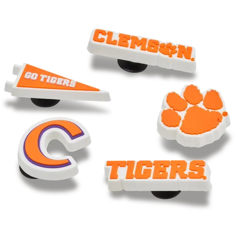 Zestaw 5 przypinek Jibbitz™ Clemson Univ Zestaw 5 przypinek Jibbitz™ Clemson Univ
