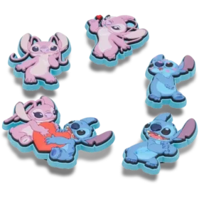 Zestaw 5 przypinek Jibbitz™ Disney Stitch & Angel do butów